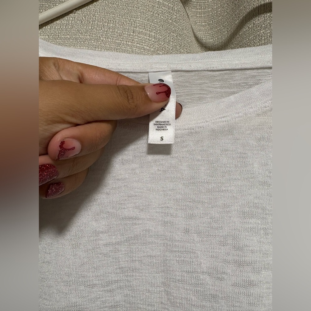 Athleta linen blend white top - Picture 2 of 4